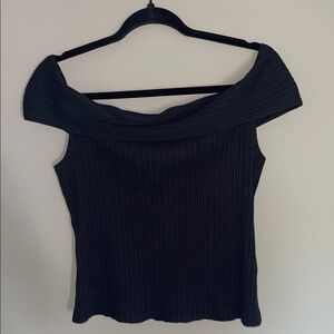 Madewell Charcoal Ribbed Knit Top